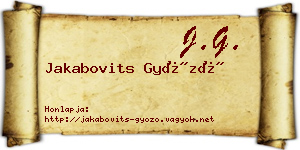 Jakabovits Győző névjegykártya